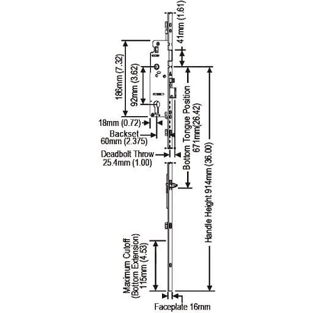 Strybuc Hoppe Manual Tongue Lock Ext 850-2406354